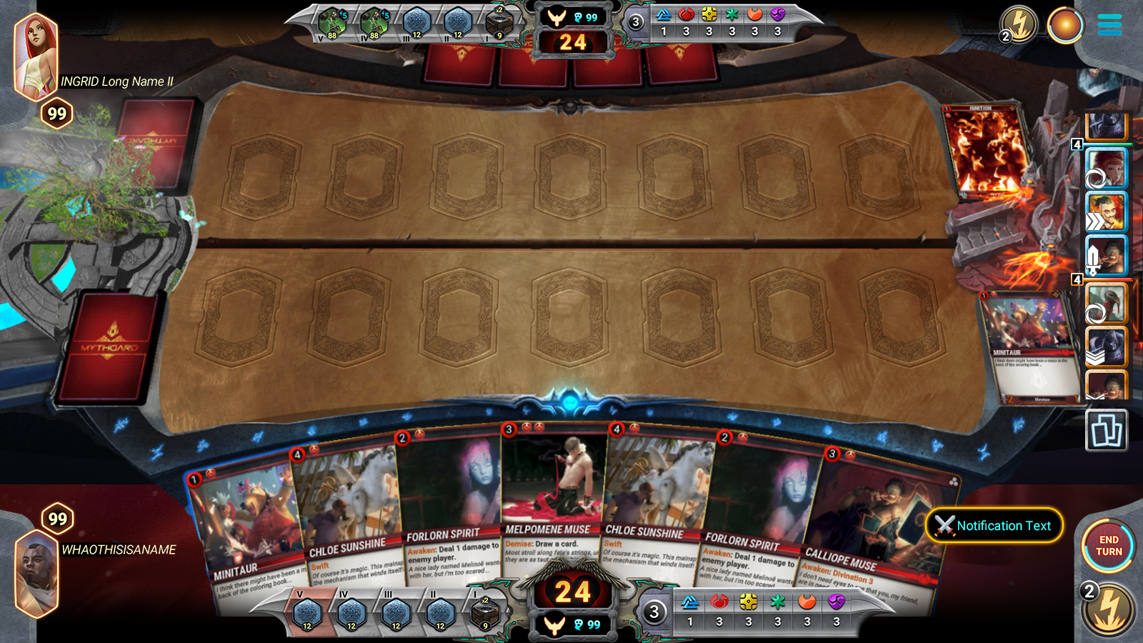 Mythgard: Game play User interface