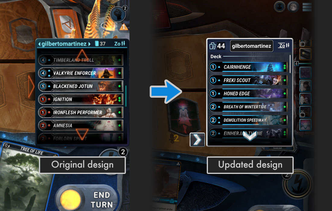 Mythgard: Deck tracker design update